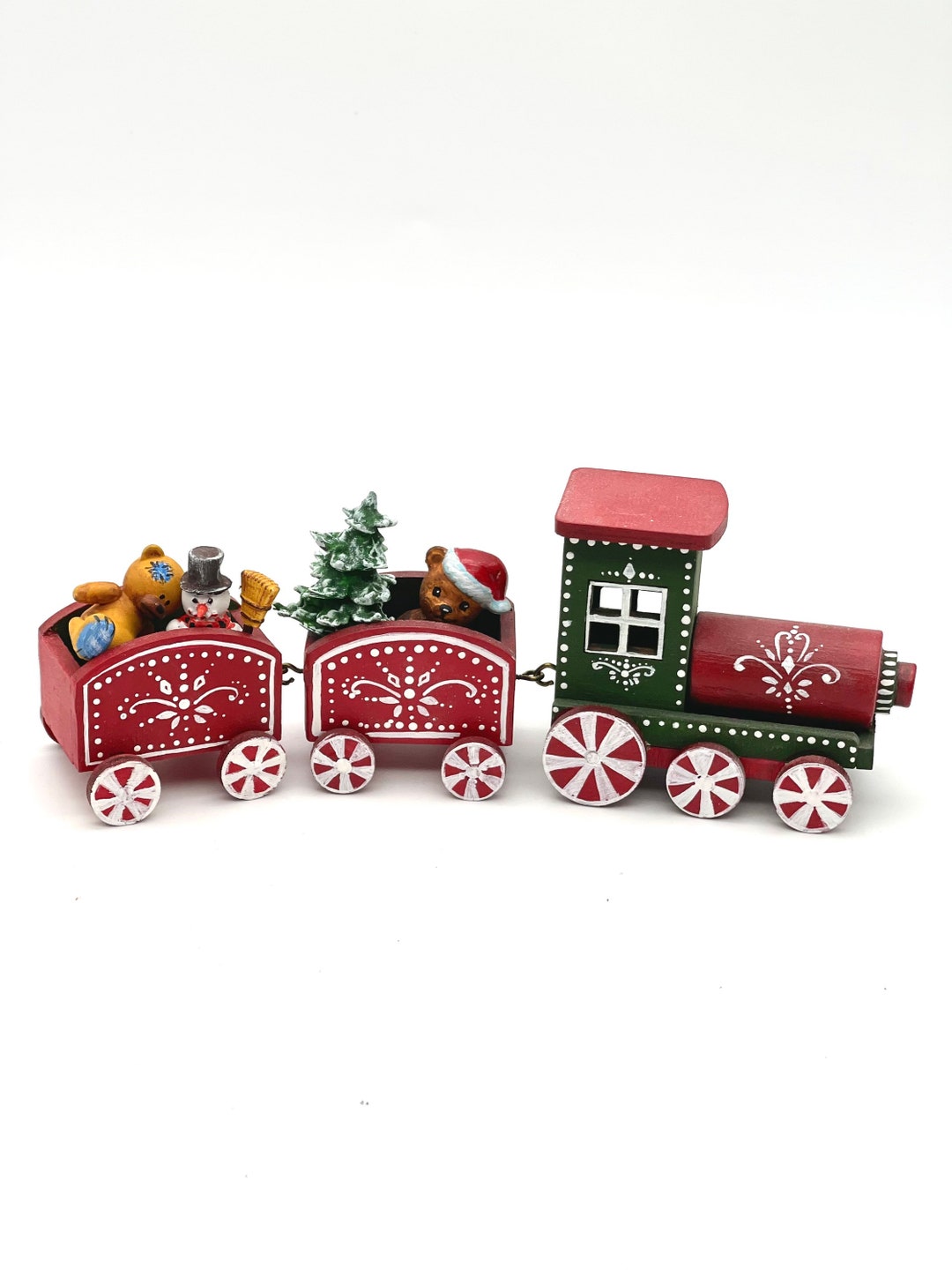 Miniature Christmas Train Toy Teddy Bear for Train Miniature - Etsy