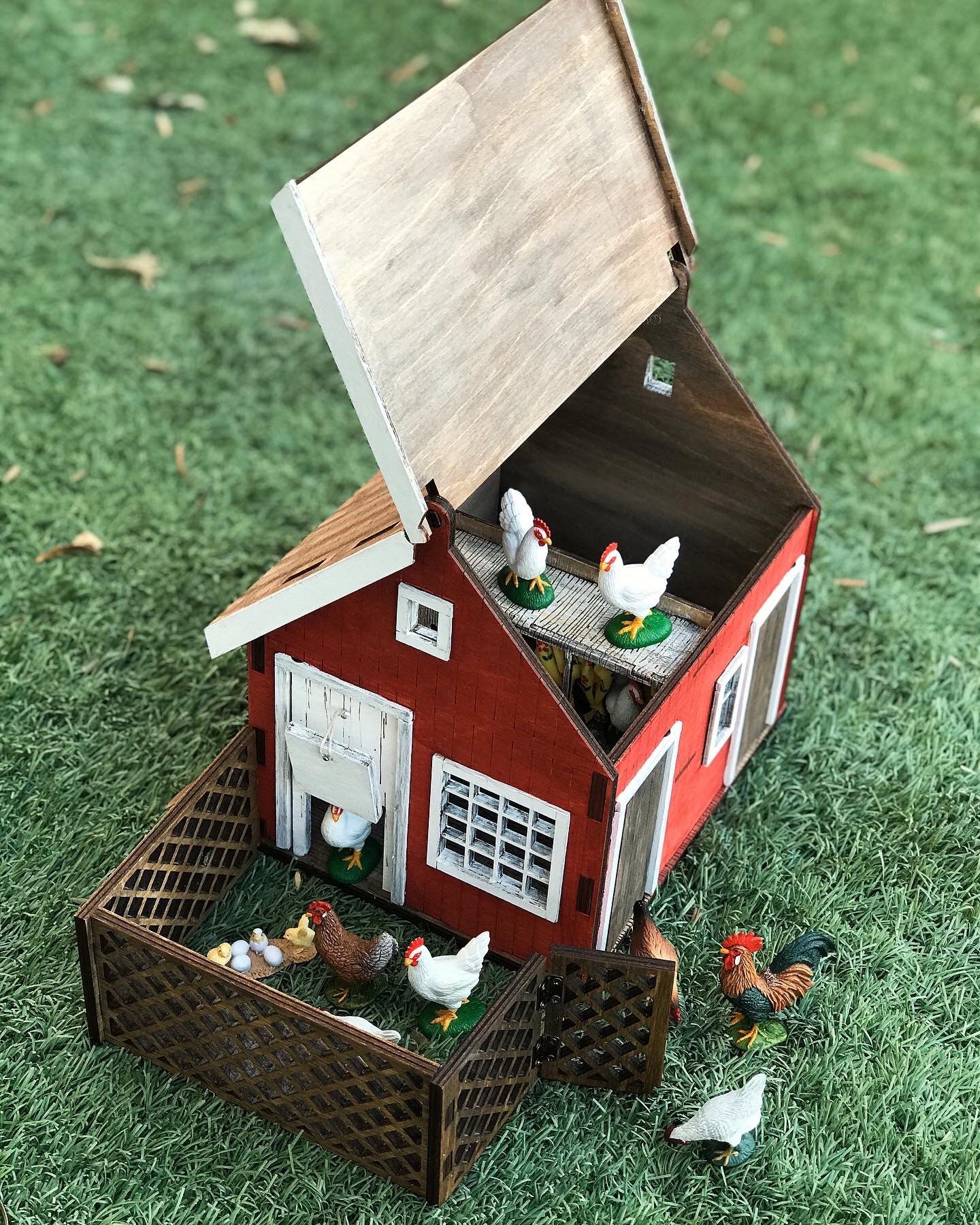 Plywood chicken coop toy farm barn pretend play for kids Etsy