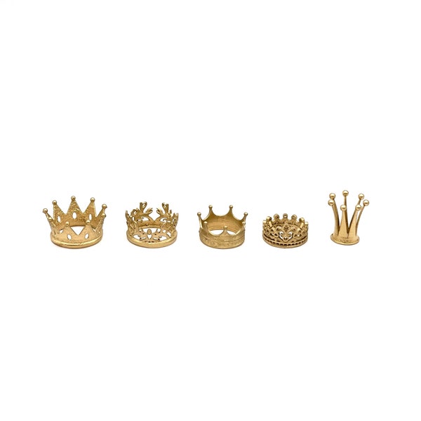 Miniature crown for doll, fashion royalty gold crown, 3d printed crown, imitation brass