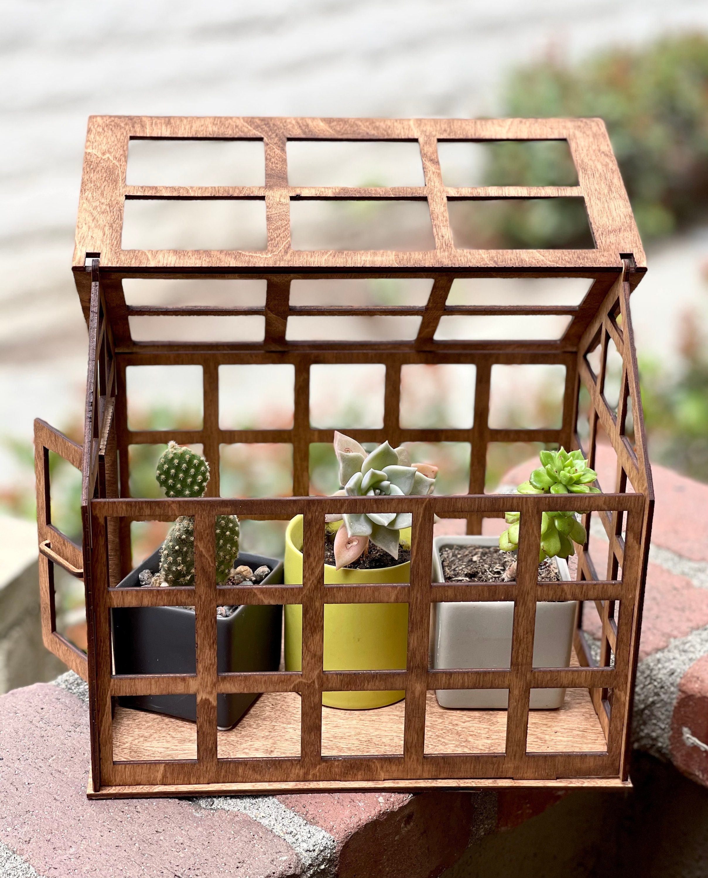  Rowood Casa de Muñecas en Miniatura Invernadero con Luz, DIY  Miniature House Maquetas para Montar Manualidades de Madera