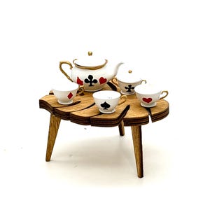 Miniature tea set for doll, Alice in Woderland dishes, dishes for doll kitchen, tiny kettle for tea, 3d printed dishes image 8