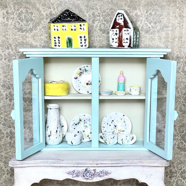 Dollhouse Miniature Kitchen Cabinet, 1/6 Scale Hanging Shelf