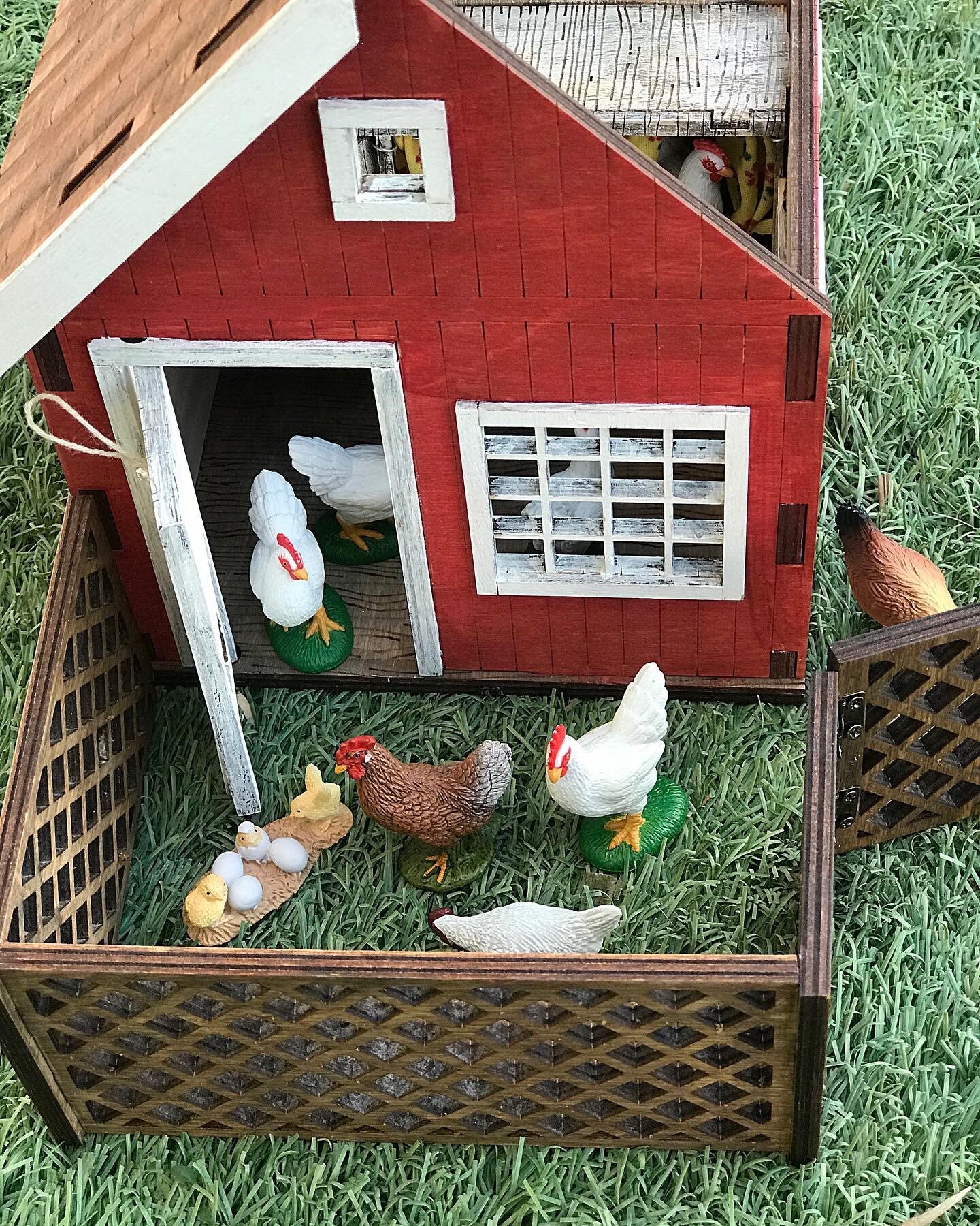 Plywood chicken coop toy farm barn pretend play for kids Etsy