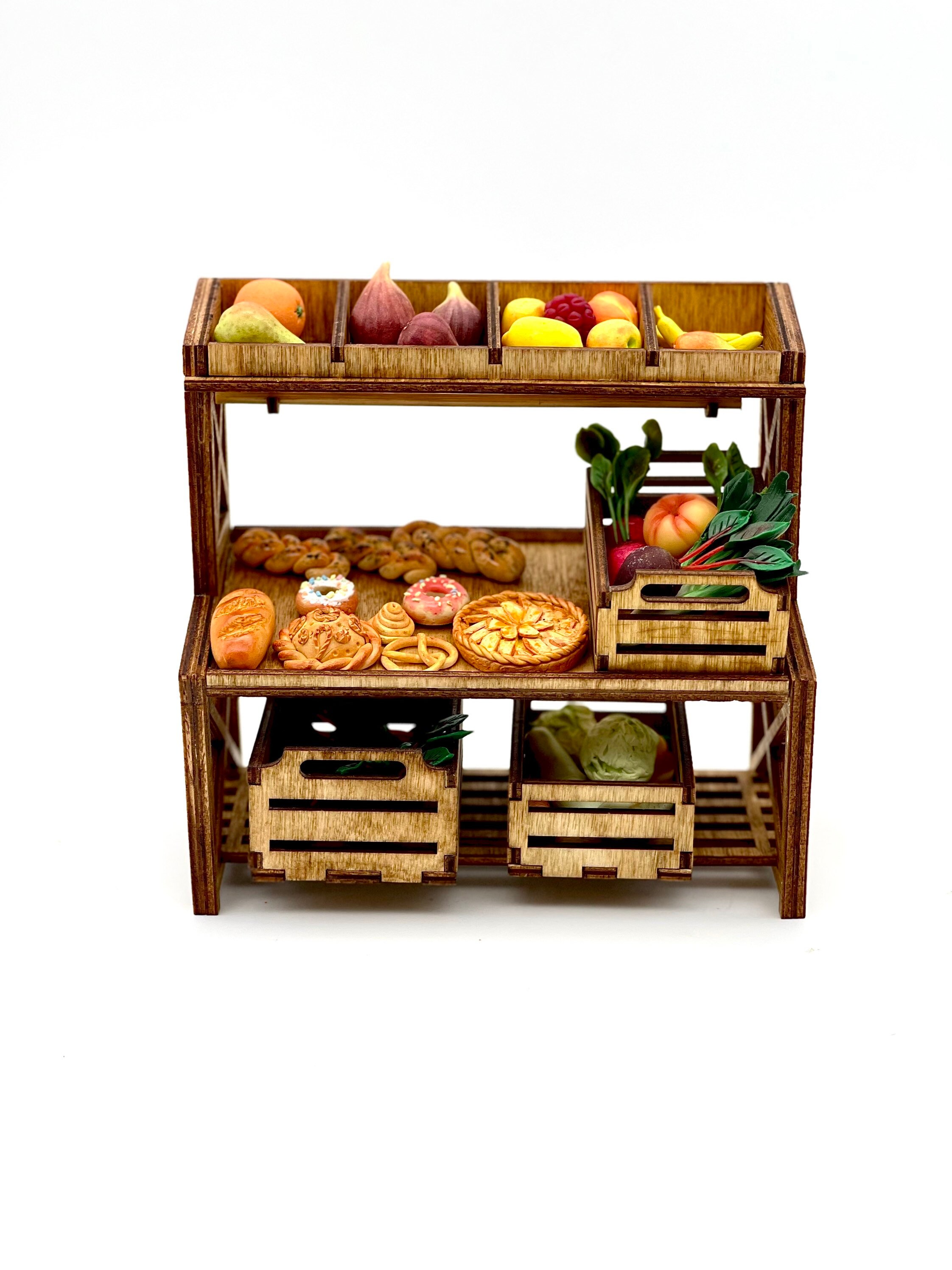 Miniature Wooden Market Stand Dollhouse Farmers Market Etsy UK