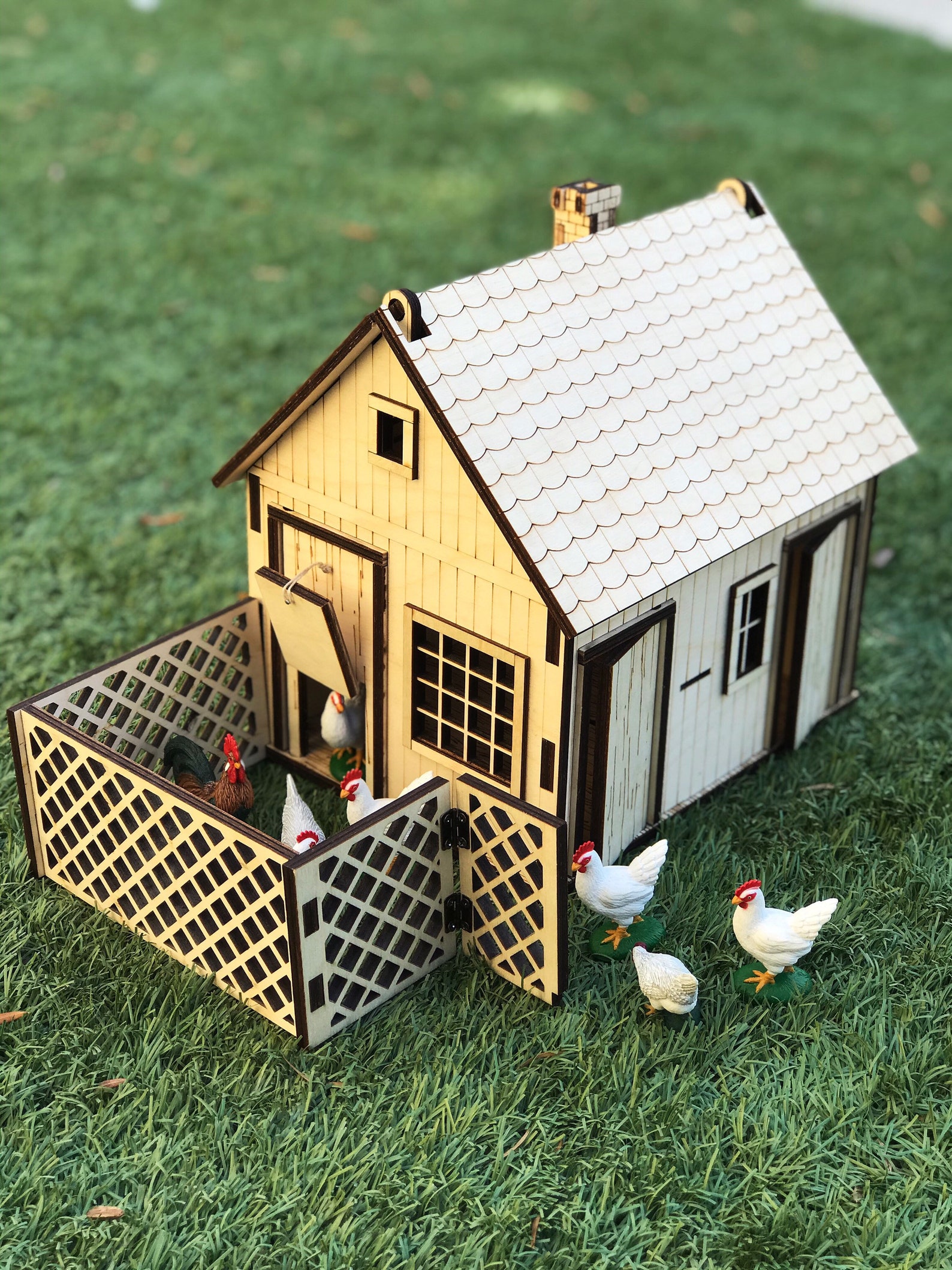 Plywood chicken coop toy farm barn pretend play for kids Etsy