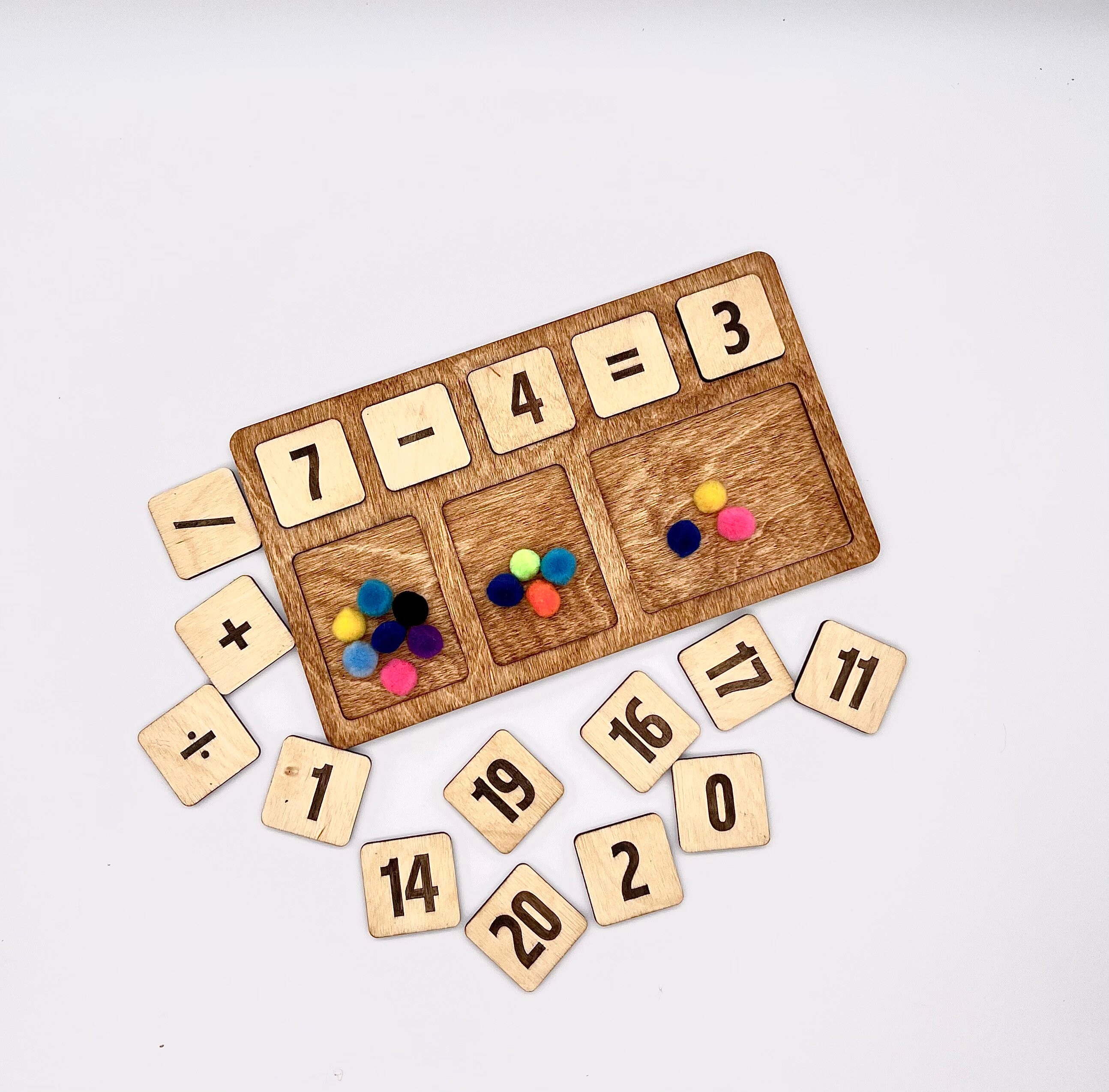 Wooden counting board with number cards 120 Montessori game Etsy