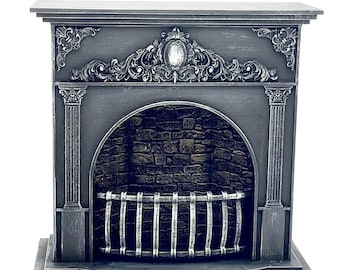 1:6 miniature fireplace, dollhouse furniture, fireplace for doll, Halloween mantel for decoration, BJD, Blythe furniture, roombox