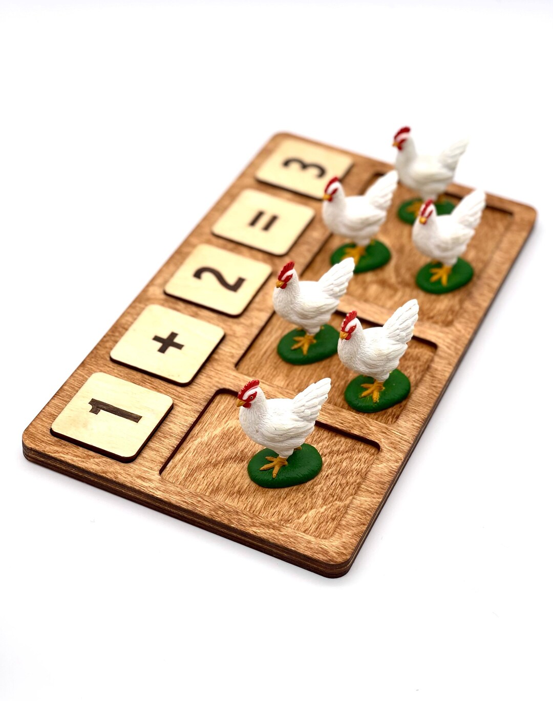 Wooden Counting Board With Number Cards 120 Montessori Game Etsy