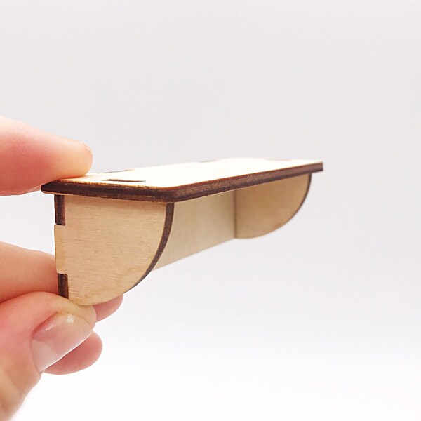 Wooden miniature shelf for dollhouse, miniature furniture for doll