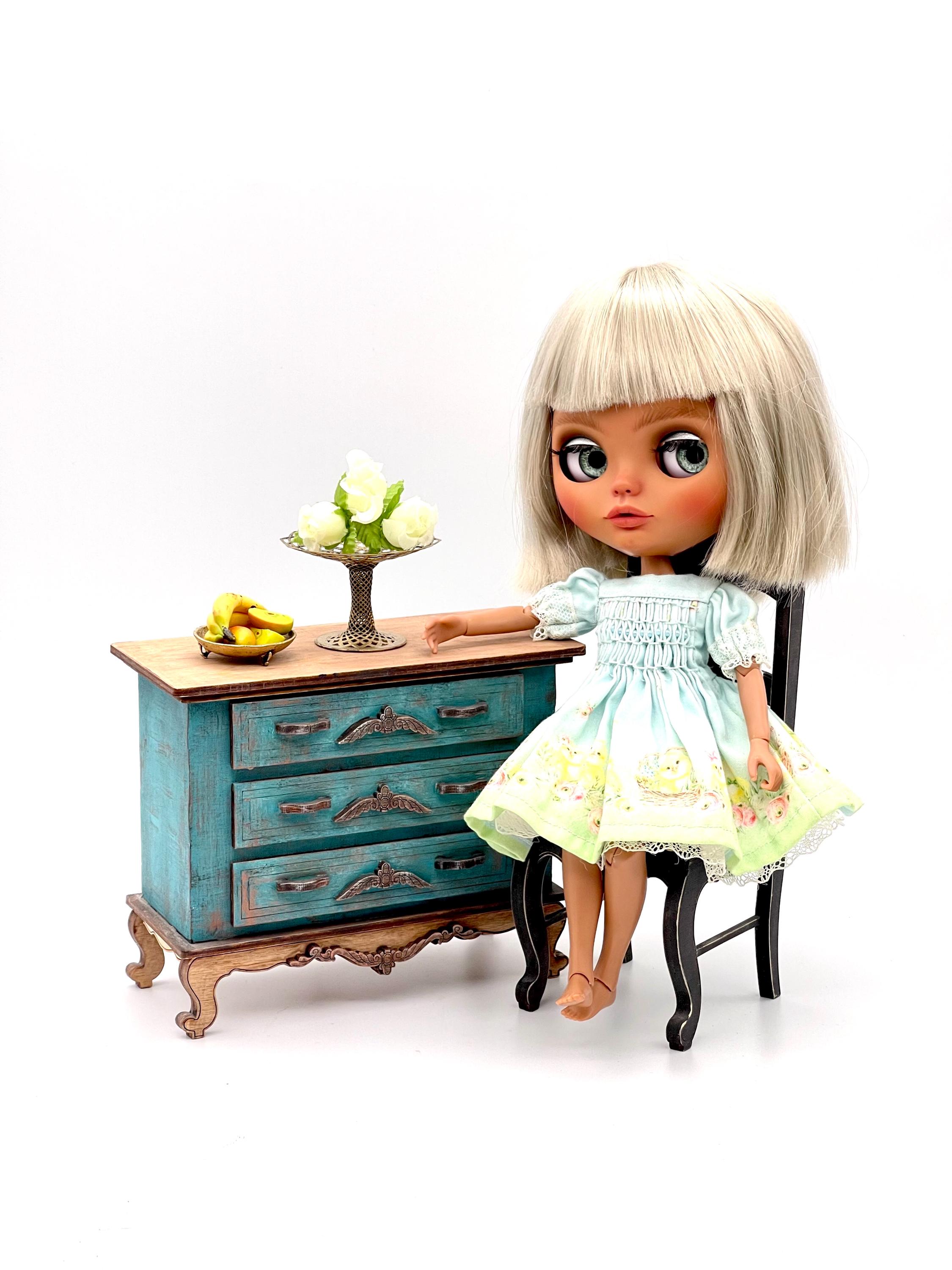 Mini Table De Chevet En Bois Pour Maison De Poupée – Meuble Miniature Avec Tiroir, Décoration Vintage Pour Chambre De Poupée