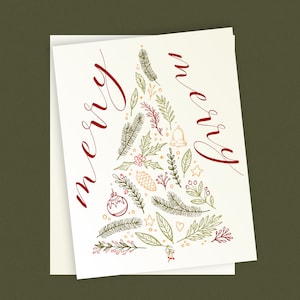 Merry Merry Christmas Cards - Set of 10, Envelopes
