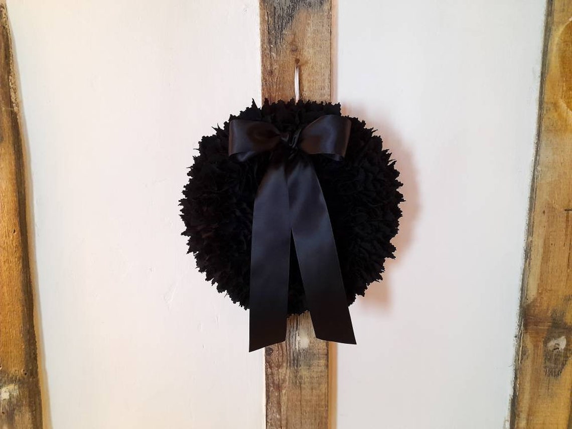 Mourning Wreath for Front Door Memorial Wreath Black Funeral - Etsy