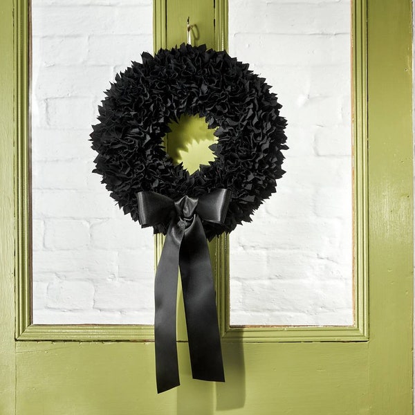 Wreath for Front Door, Black Wreath for Door, Black Door Wreath, Black Wreath for Front Door