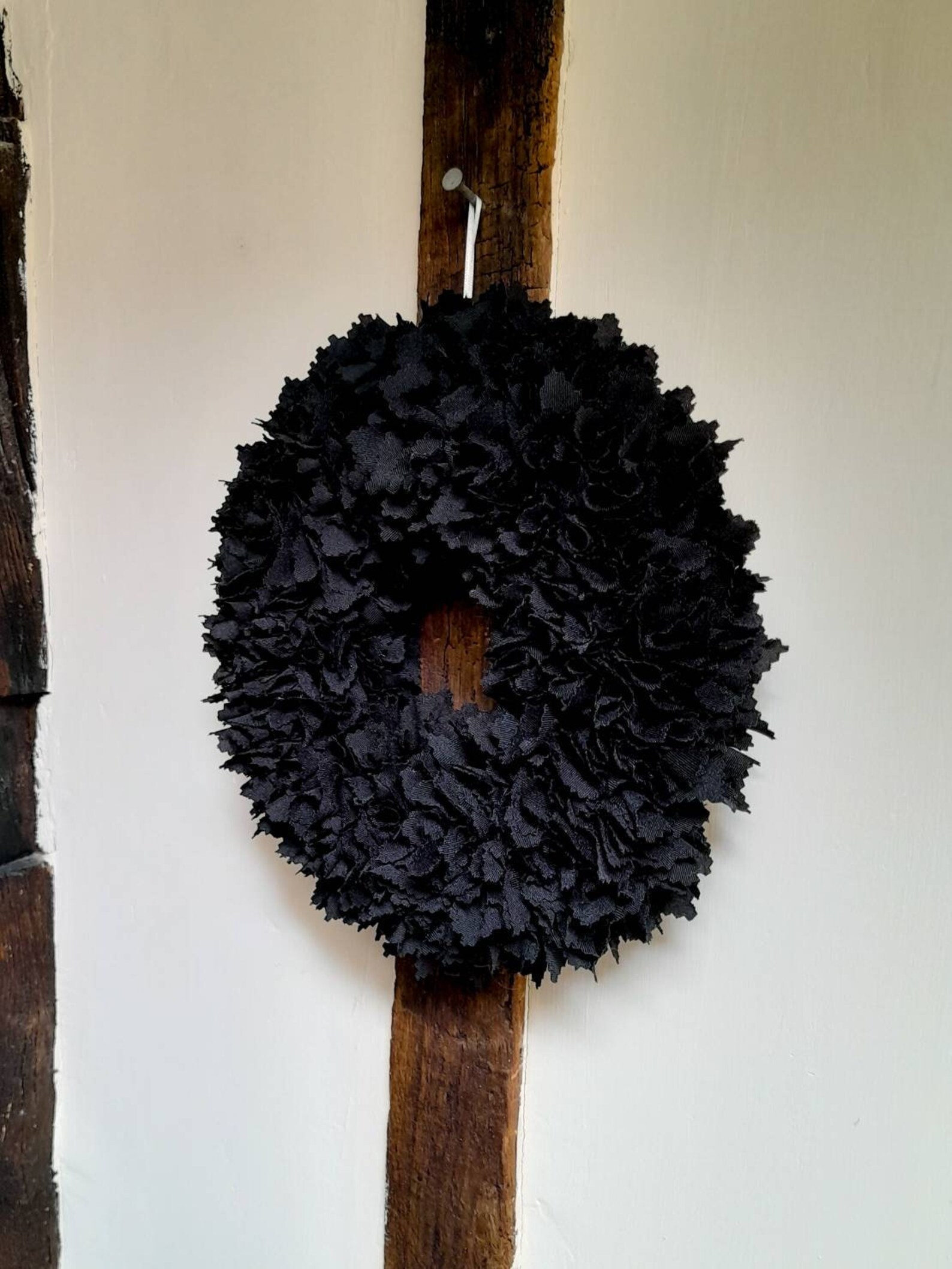 Black Mourning Wreath Front Door Wreath Memorial Wreath Etsy