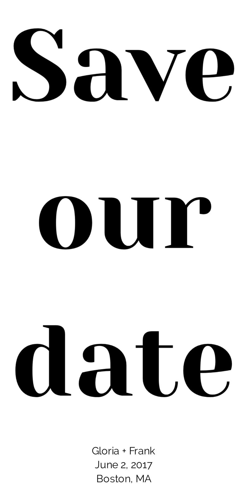Templett Download Staples Walmart Sized for Walgreen/'s 4 x 8 in Minimalist Printable Save the Date Card