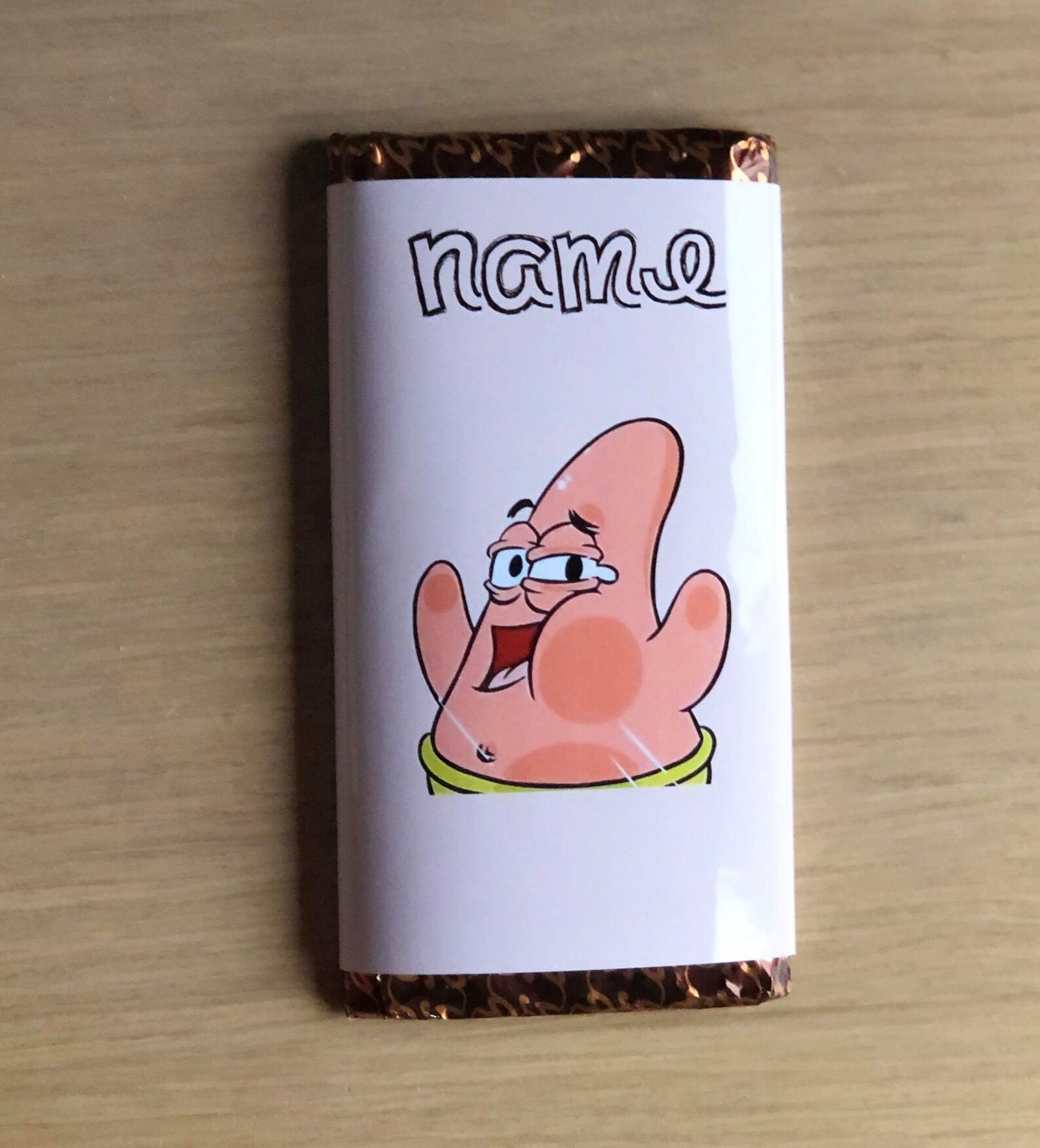 Large Chocolate Bar Patrick Star Spongebob Galaxy won't Etsy
