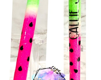Watermelon Glitter Personalized Pen, Refillable Inkjoy Pen