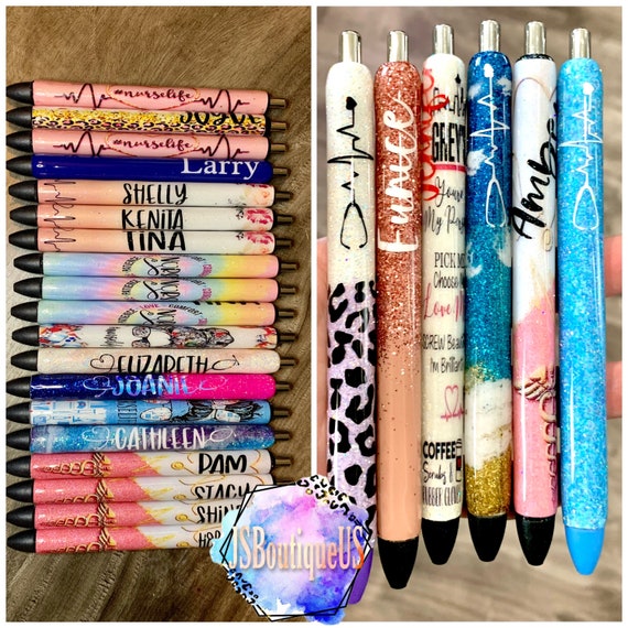Personalized Glitter Pens / Papermate Inkjoy Pens / Refillable Pens 