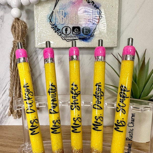 Personalized Pencil Design Pen, Teacher Appreciation Gift