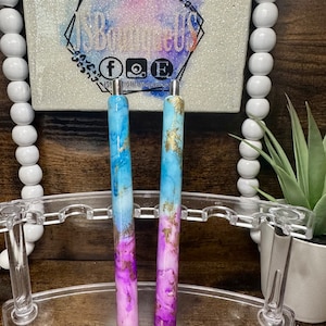 Alcohol Ink Personalized Glitter Pens / Papermate Inkjoy Pens / Refillable Pens