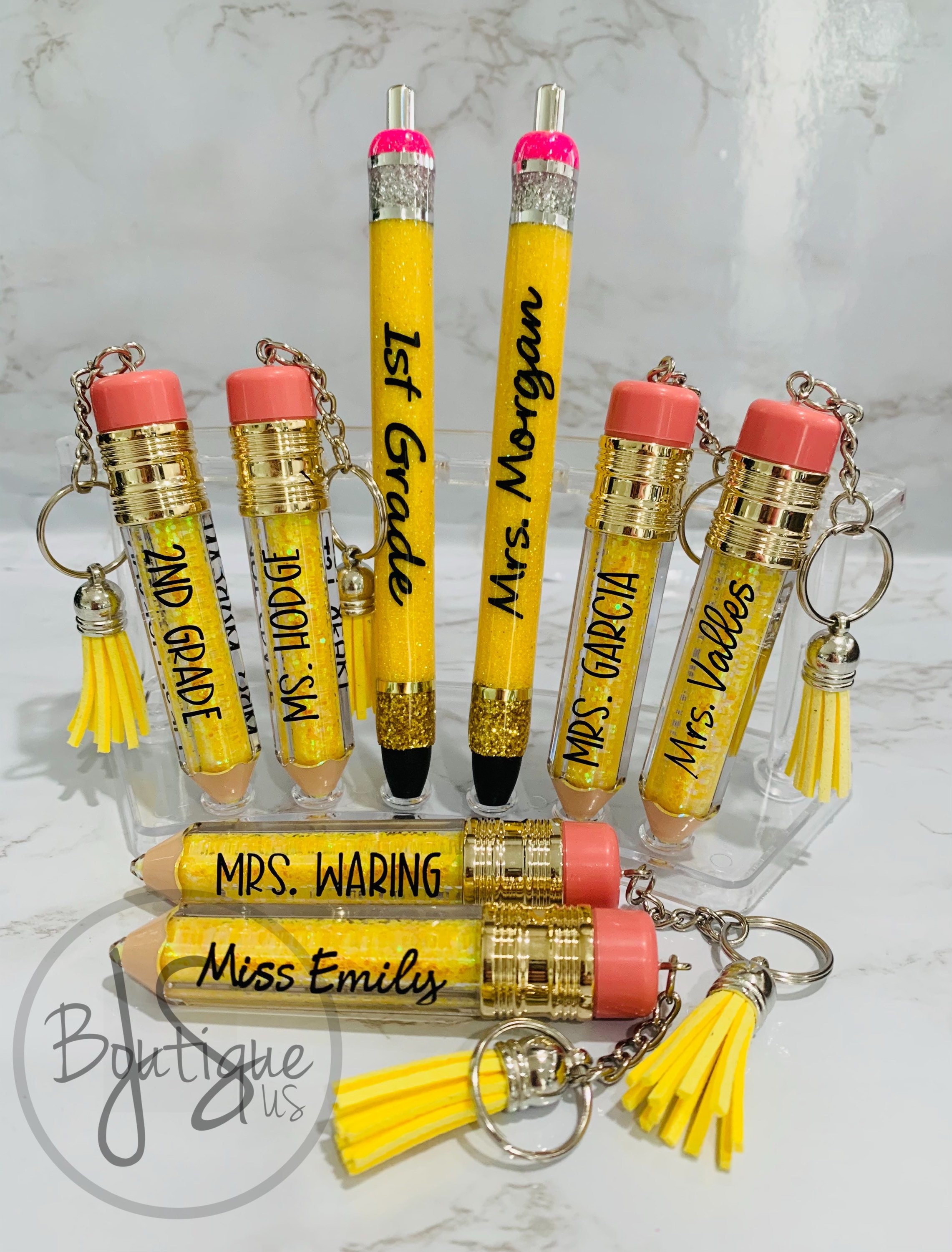 Personalized Teacher Gifts /Pencil Pens/ Pencil Keychains/ Etsy