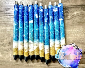 Personalized Glitter Beach Inkjoy Pen - Refillable Gel Pen