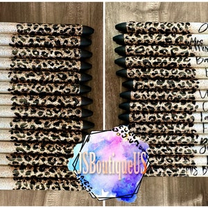 LEOPARD Personalized Glitter Pens / Papermate Inkjoy Pens / Refillable Pens