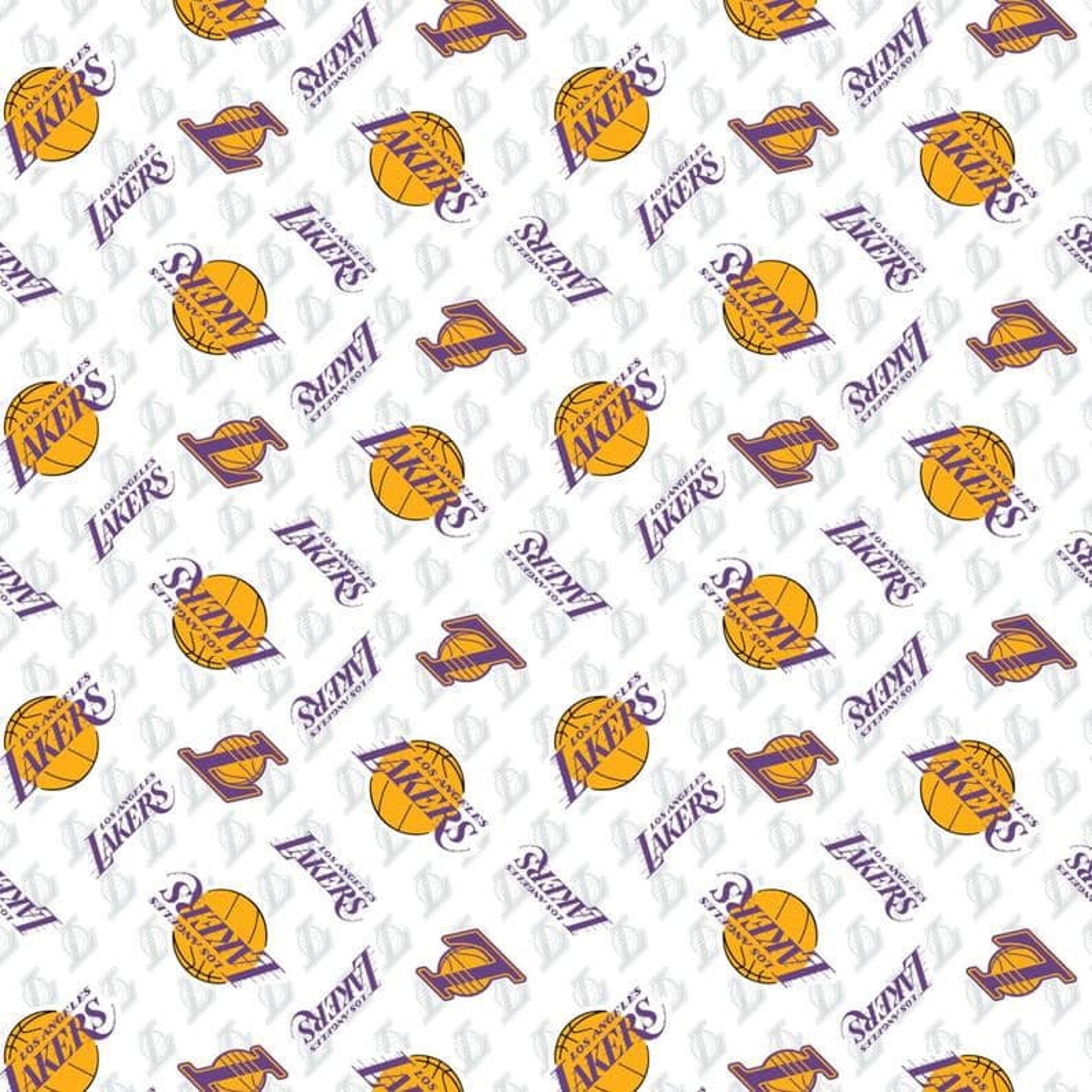 Los Angeles Lakers Basketball Fabric Cotton by the Yard Etsy Australia