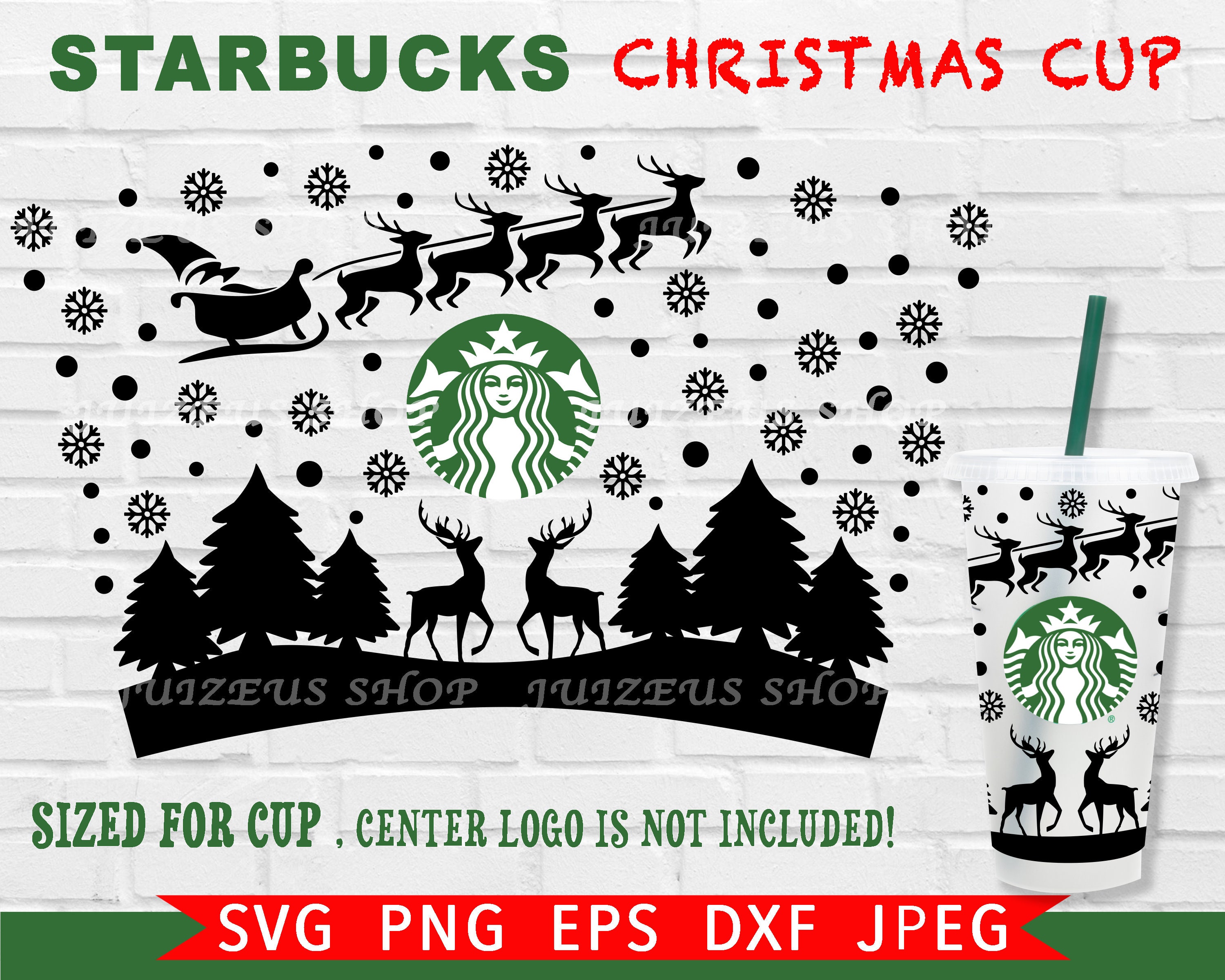 Download Full Wrap Christmas Starbucks Cup Svg DIY Venti Cup 24 Oz ...
