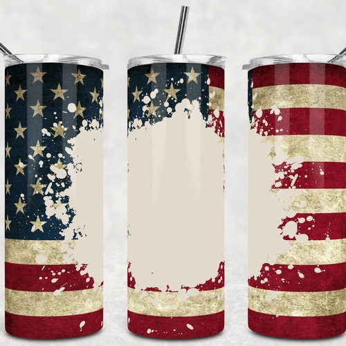 Navy American Flag 20oz Skinny Tumbler Sublimation Designs for - Etsy