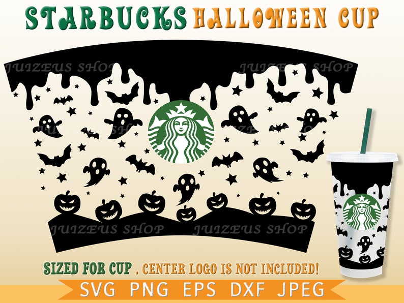 Download Full Wrap Halloween Starbucks Cup Svg DIY Venti Cup 24 Oz ...