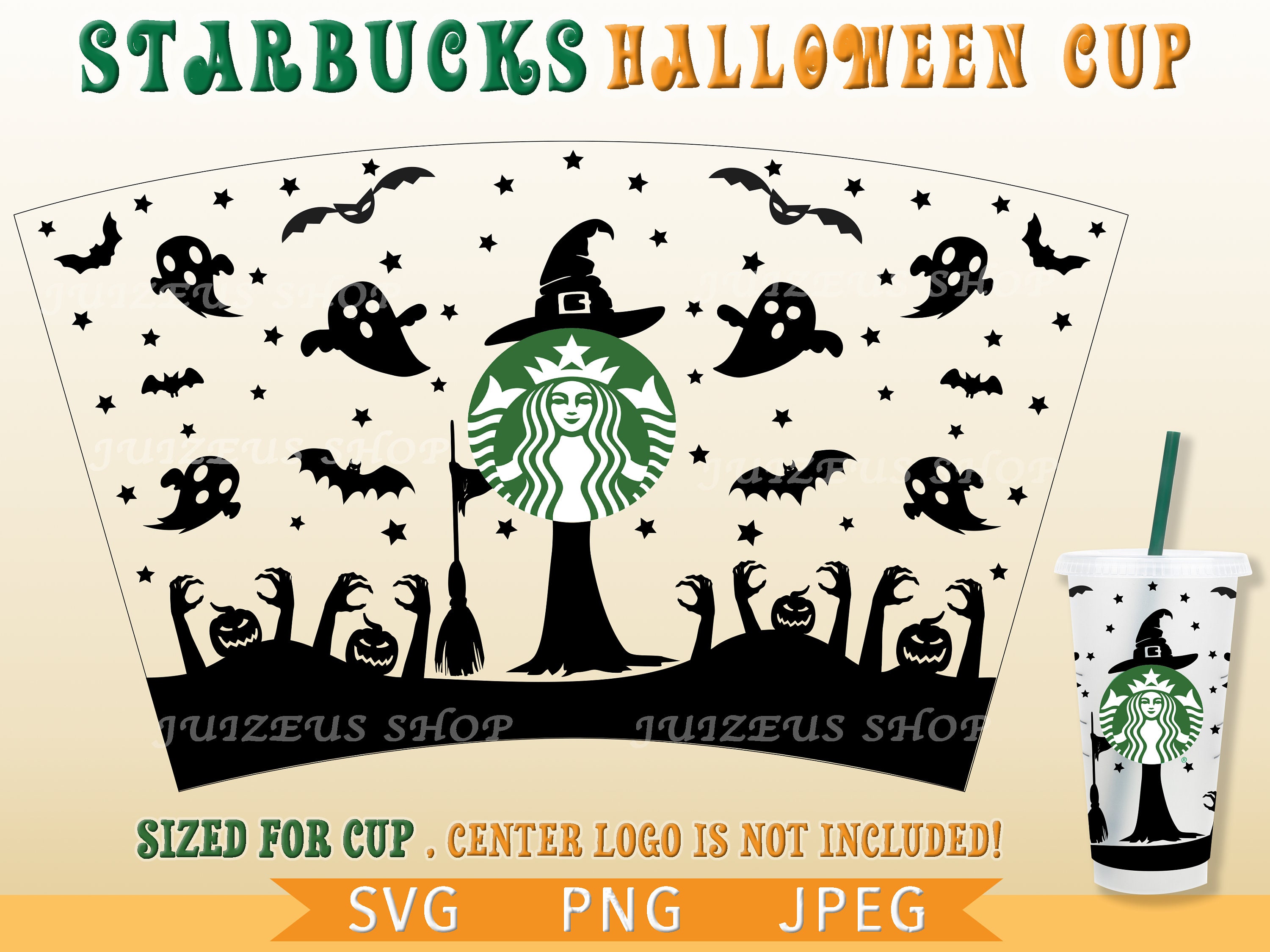 Download Full Wrap Halloween Starbucks Cup Svg DIY Venti Cup 24 Oz ...