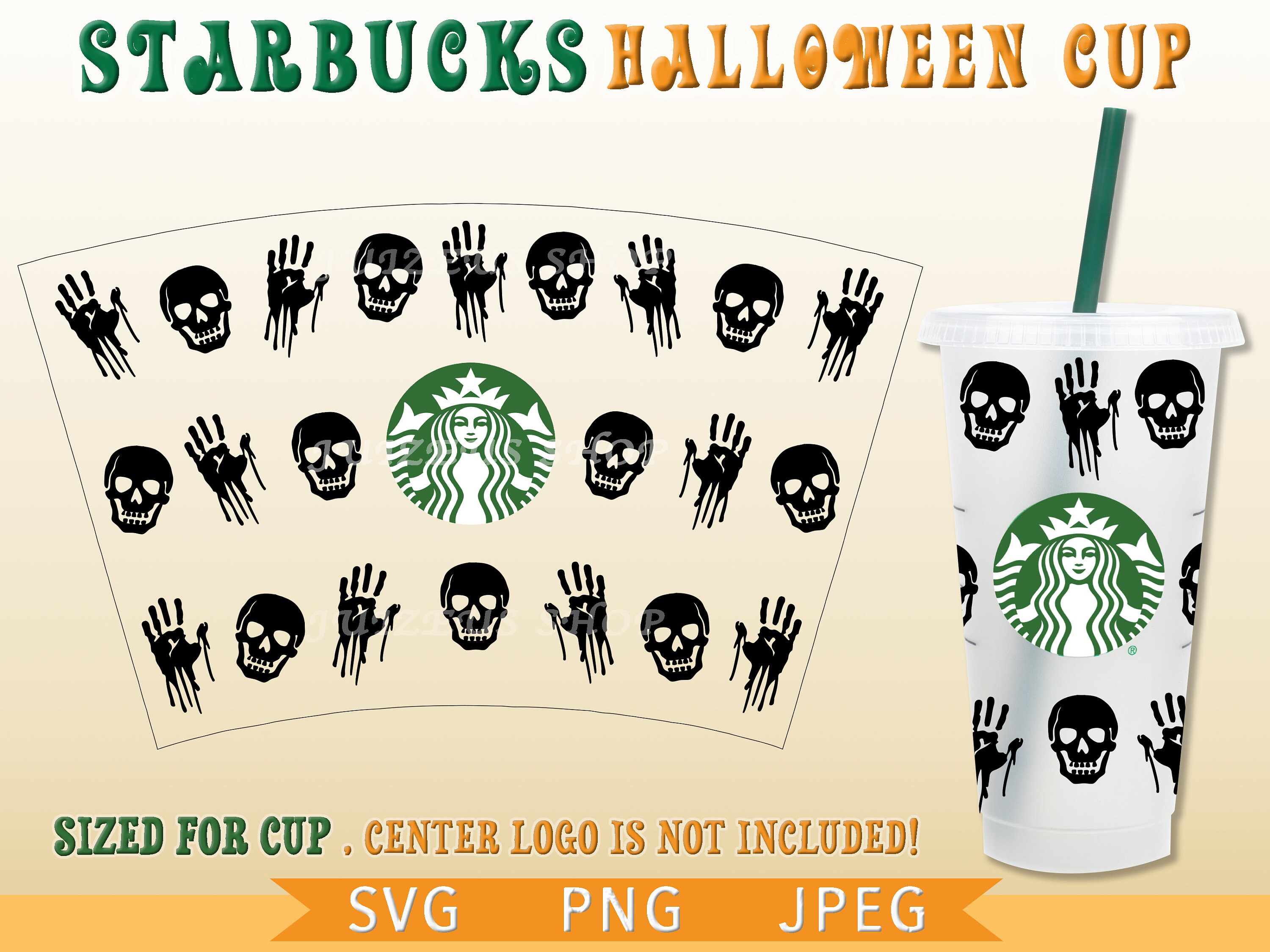 Download Full Wrap Halloween Starbucks Cup Svg DIY Venti Cup 24 Oz ...