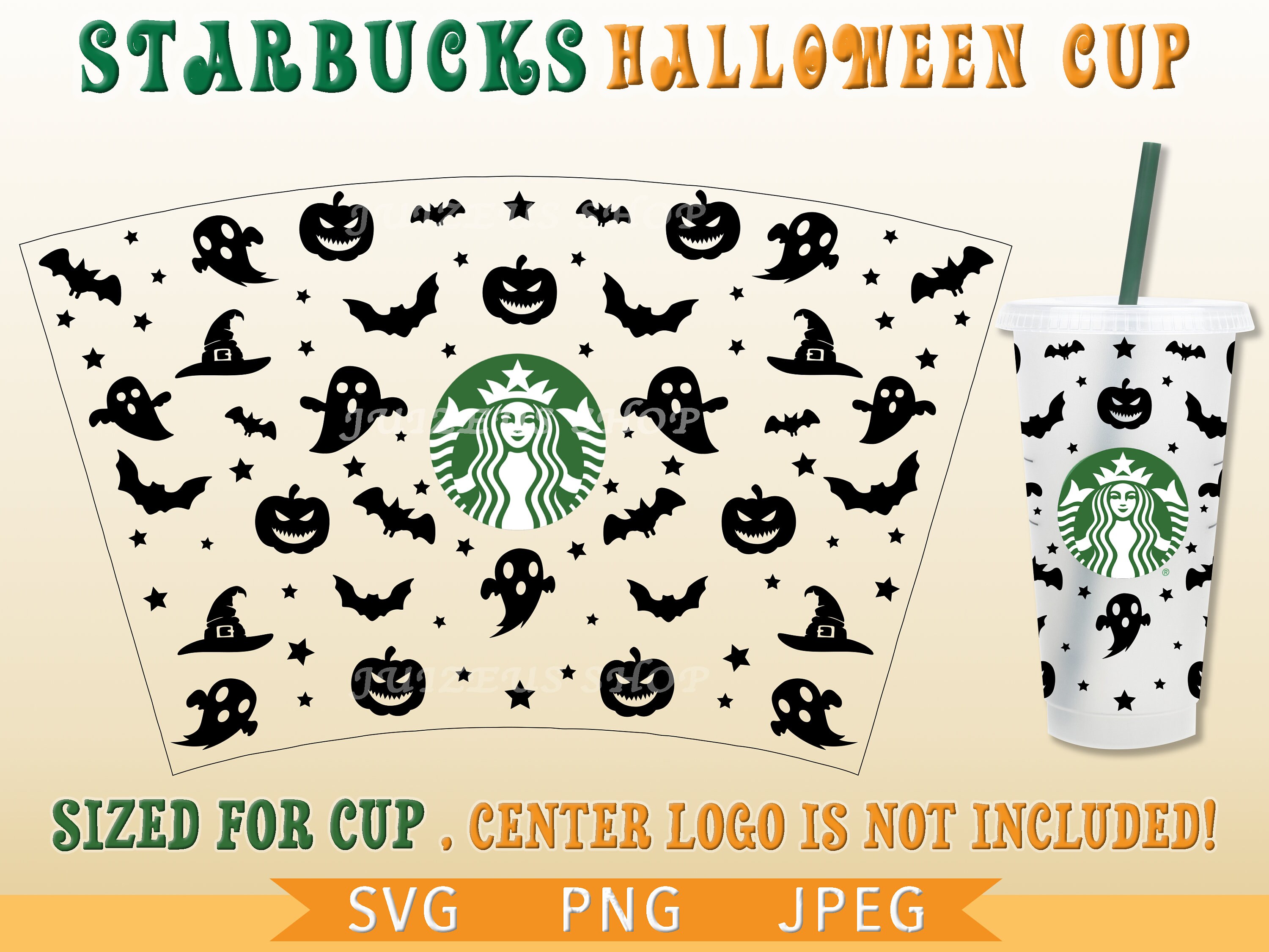 Full Wrap Halloween Starbucks Cup Svg DIY Venti Cup 24 Oz - Etsy