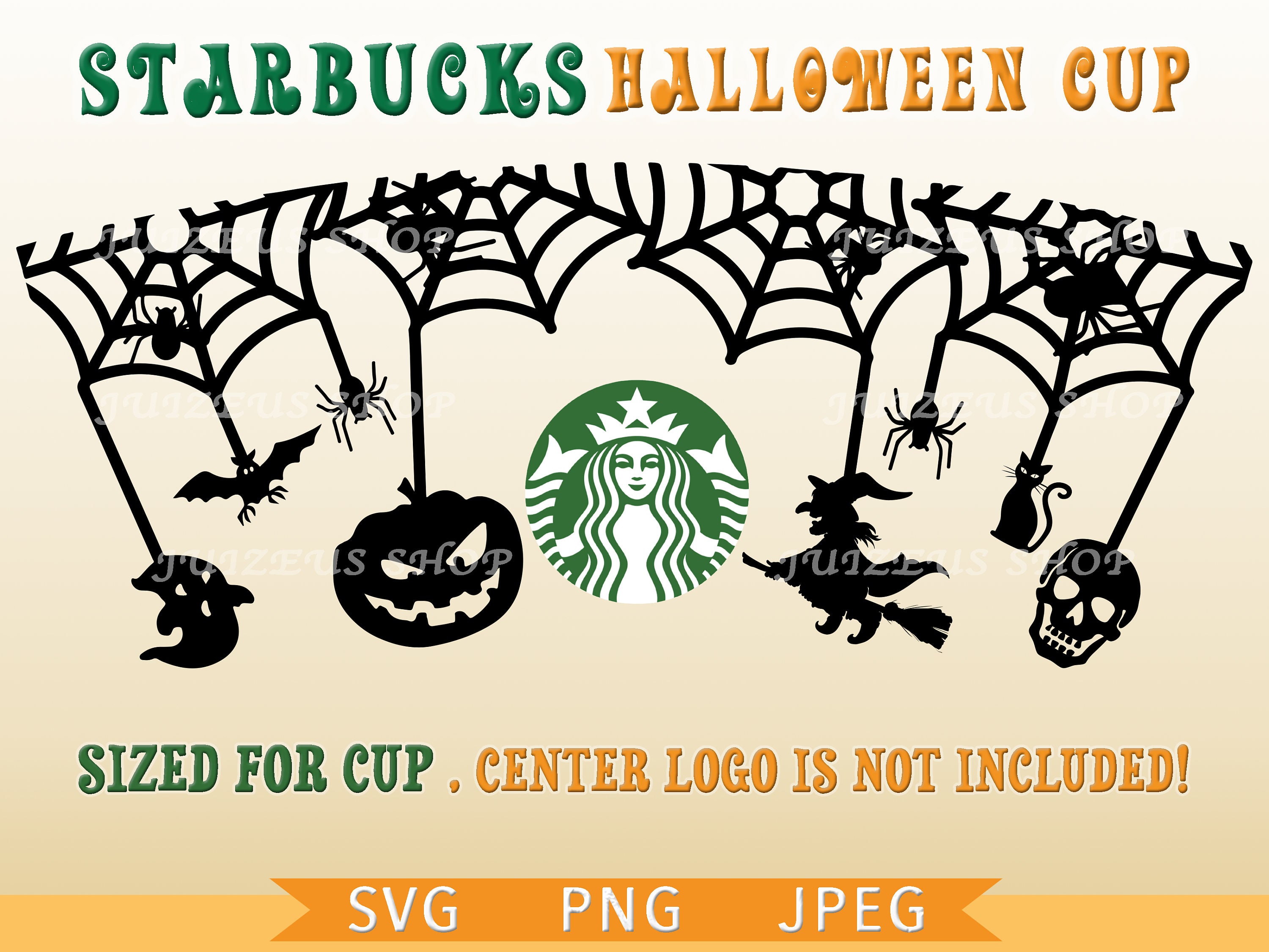 Full Wrap Halloween Starbucks Cup Svg DIY Venti Cup 24 Oz | Etsy