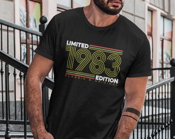 Vintage 1983 T-shirt Classic 40th Birthday Gift Old School T-shirt Black Vintage Shirt Gift For Him Classic 40th Gift Father's Day Gift