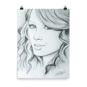May include: A black and white pencil drawing of a woman with long, wavy hair. She is looking to the side and smiling slightly. The drawing is done in a realistic style.