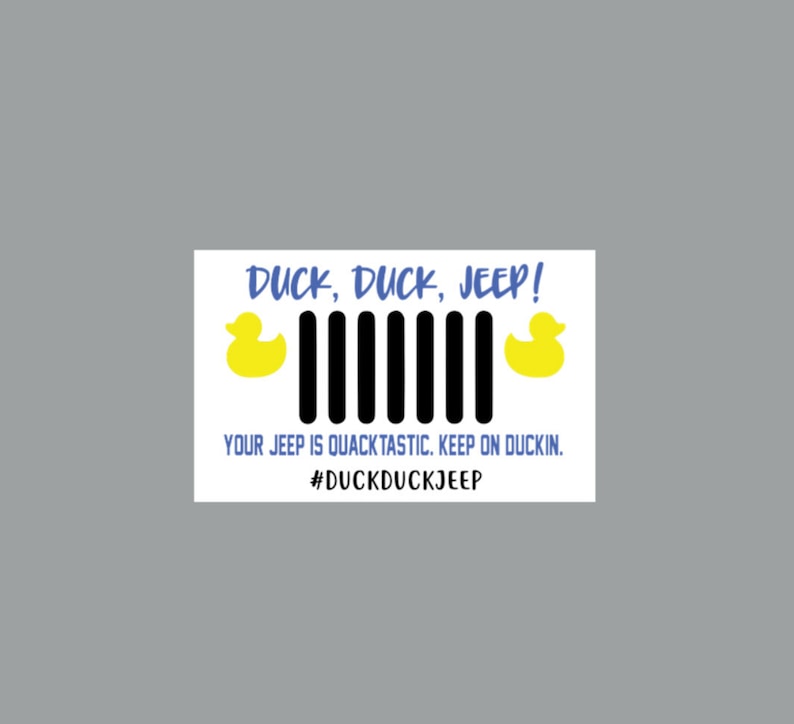 Duck Duck Jeep Tags Digital Download Jeep Ducking Tags Print Etsy
