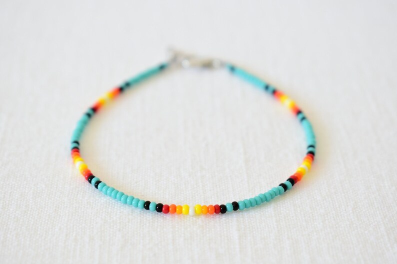 Dainty Anklet Colorful Bead Anklet Beach Anklet VSCO Anklet Boho Anklet Ankle Bracelet Island Sunset Beaded Anklet Seed Bead Anklet