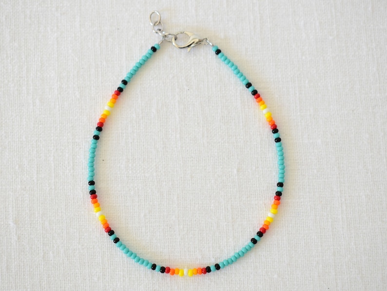 Dainty Anklet Colorful Bead Anklet Beach Anklet VSCO Anklet Boho Anklet Ankle Bracelet Island Sunset Beaded Anklet Seed Bead Anklet