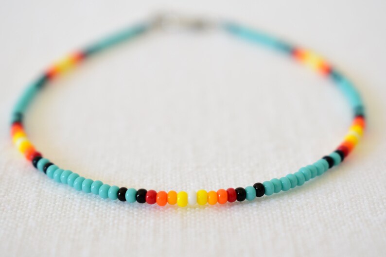 Dainty Anklet Colorful Bead Anklet Beach Anklet VSCO Anklet Boho Anklet Ankle Bracelet Island Sunset Beaded Anklet Seed Bead Anklet
