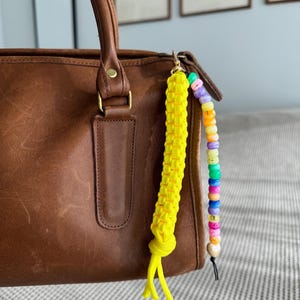 Purse Charm, cord charm, beaded bag charm,  bag charm, paracord, fish charm, colorful bead charm