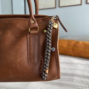 Purse Charm, cord charm, beaded bag charm,  bag charm, paracord, heart charm