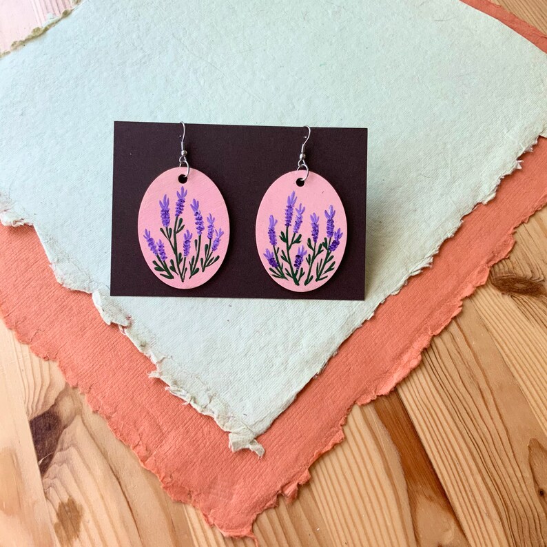 Lavender flower earrings