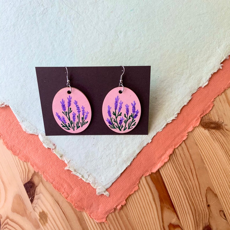 Lavender flower earrings