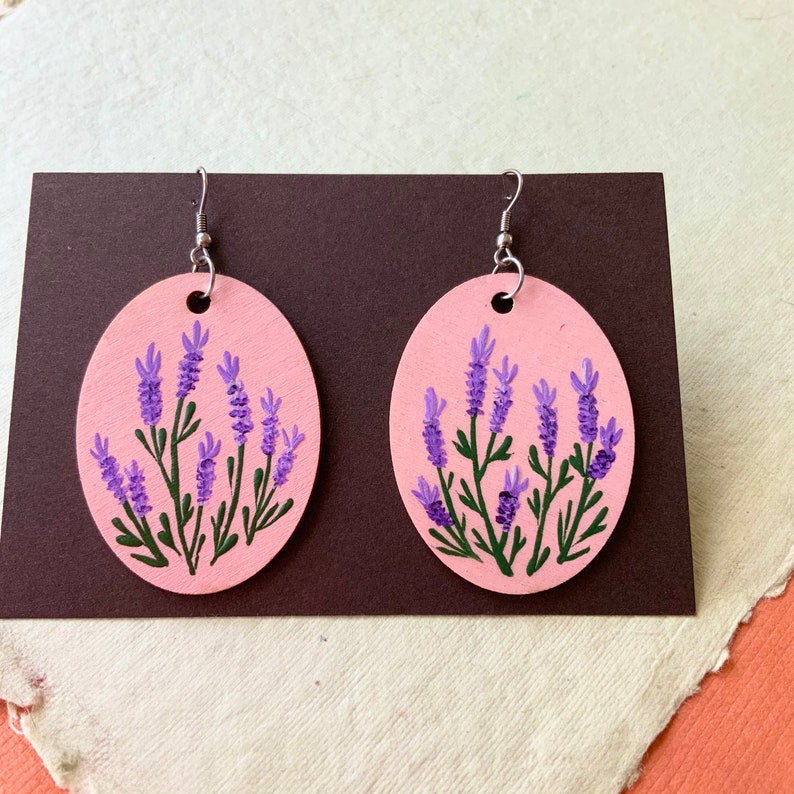 Lavender flower earrings