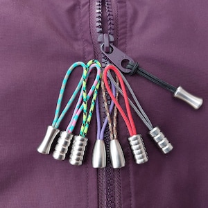 Titanium Zip Puller / Zipper Pull Tab / Mini Lanyard / Bag Coat Jacket Accessory – Made in the UK