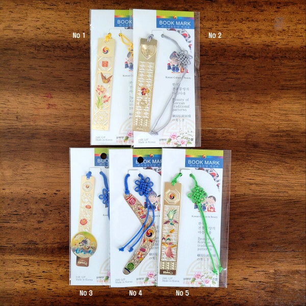 Korean Traditional Pattern Bookmarks Gold Color