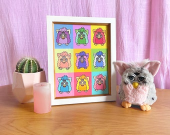 Colorful Furbies Original Art Print