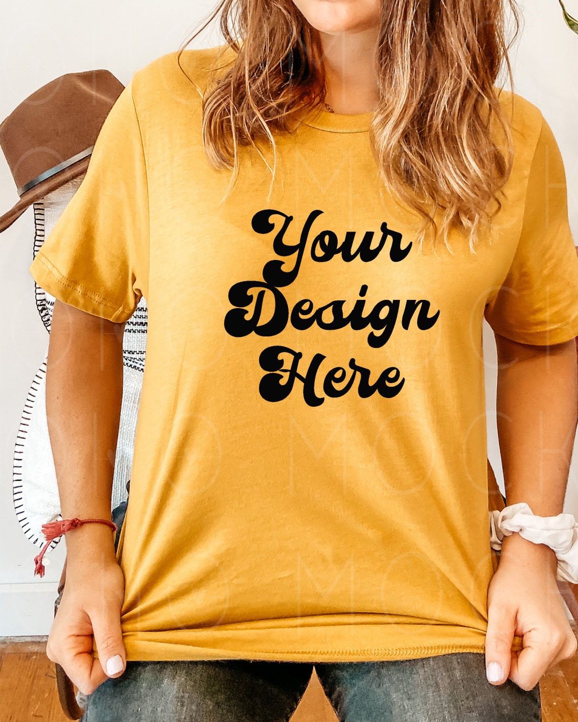 Download Bella Canvas 3001 Mustard T-shirt Mockup Bella Canvas 3001 ...